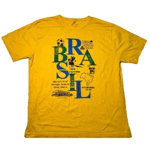 Brazil Graphic T Shirt Pierim Feito No Brasil Soccer Samba Carnival Mens XL
